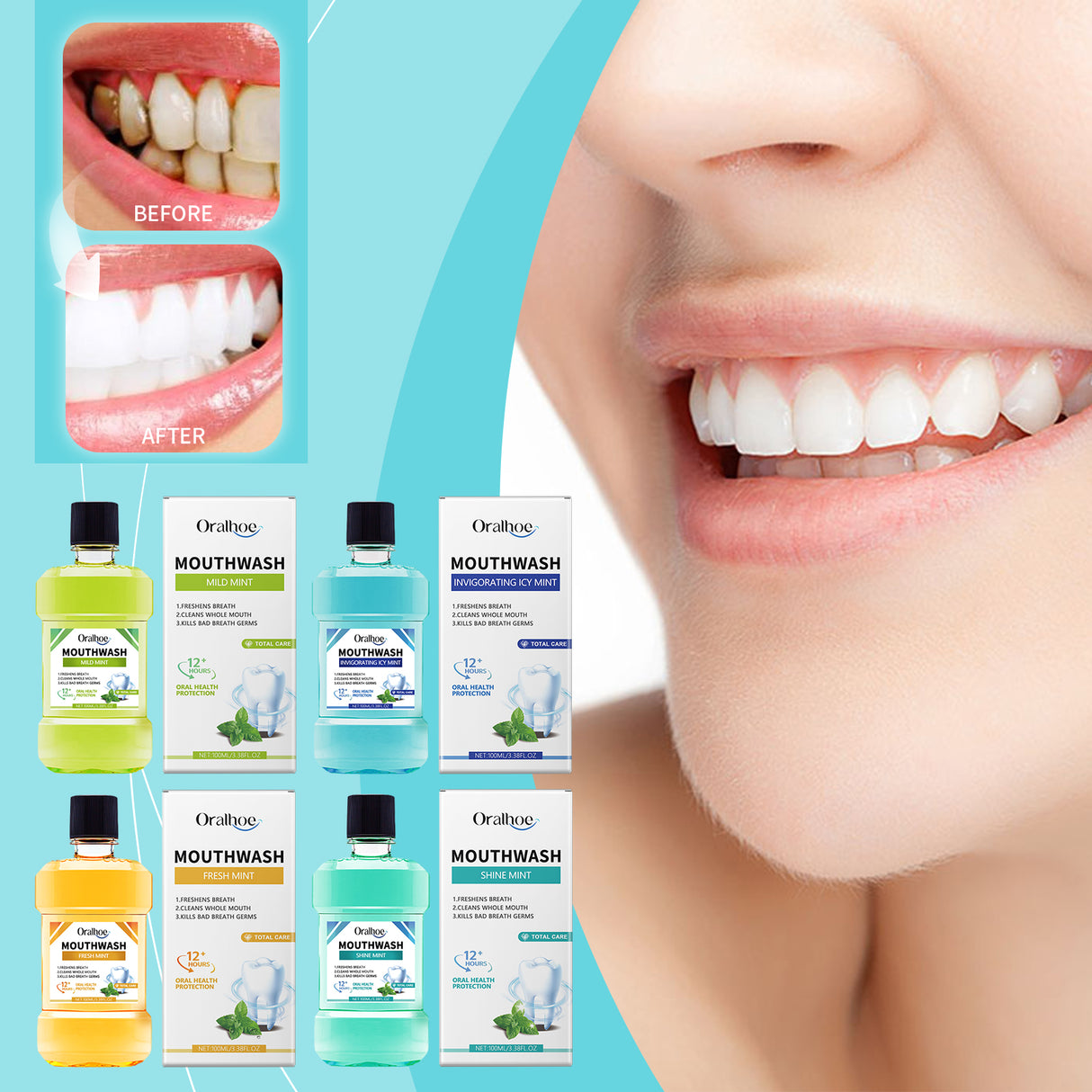 Breath Freshening Mouthwash Fresh Breath Daily Care Teeth Cleaning Odor Mouthwash - V.I.P Digital Presence
