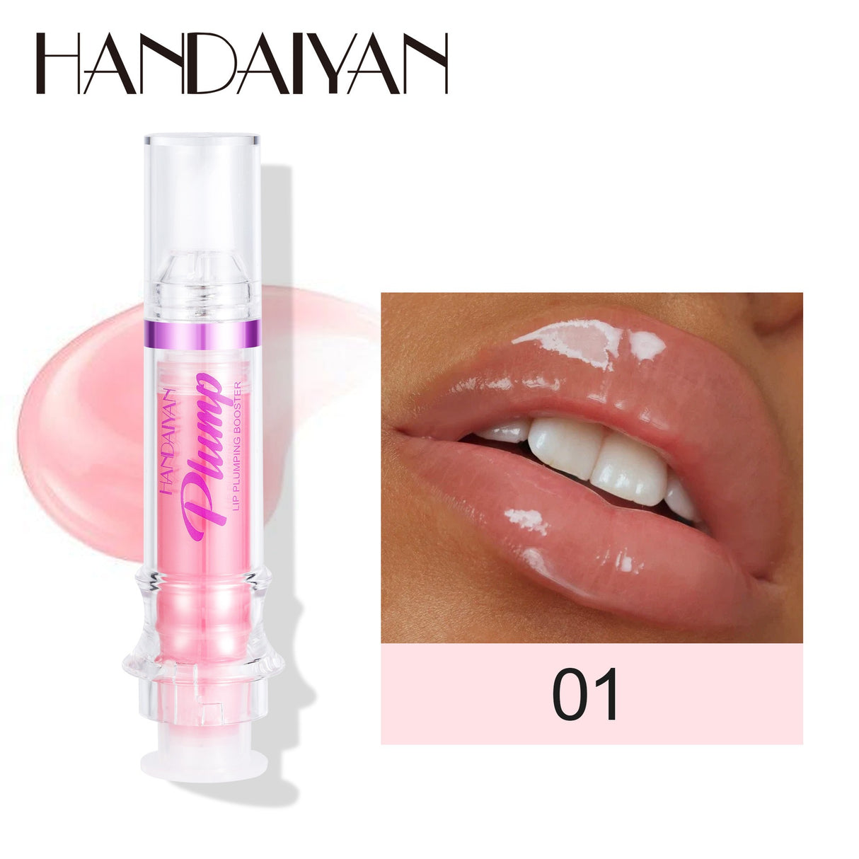HANDAIYAN PLUMP & POUT Lip Plumping Booster Gloss, High Shine for Plumper Looking Lips,Extreme Shine Crystal Volume Lip Oil - V.I.P Digital Presence