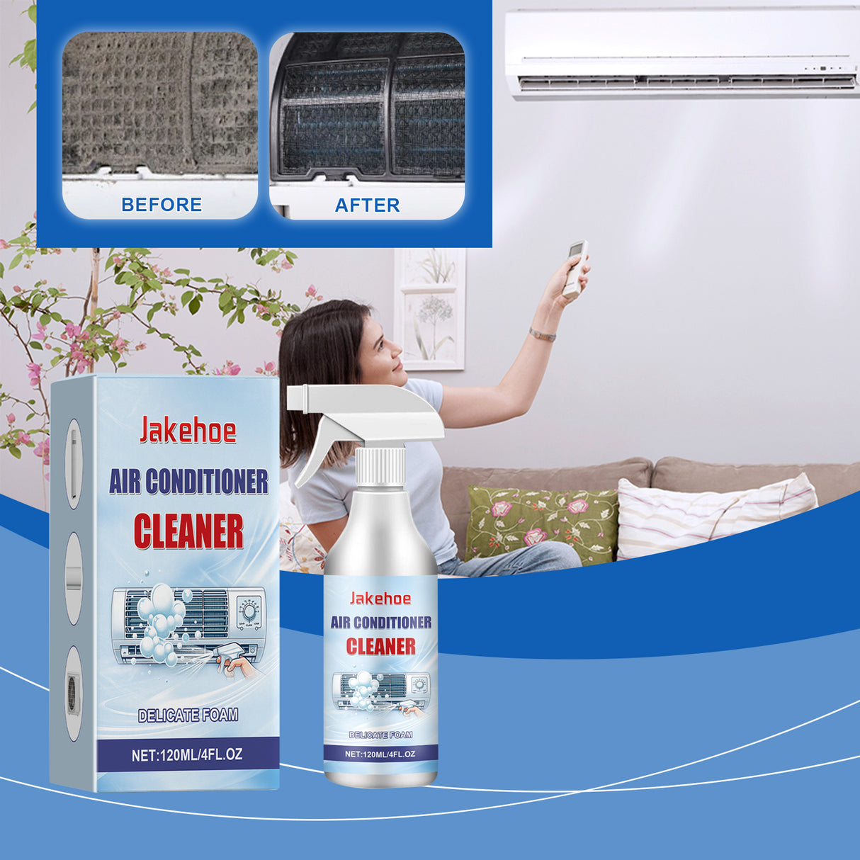 Air Conditioner Cleaner, Household Hanging Cabinet Air Conditioner Decontamination Deodorization Bubble Decontamination Stain Spray - V.I.P Digital Presence
