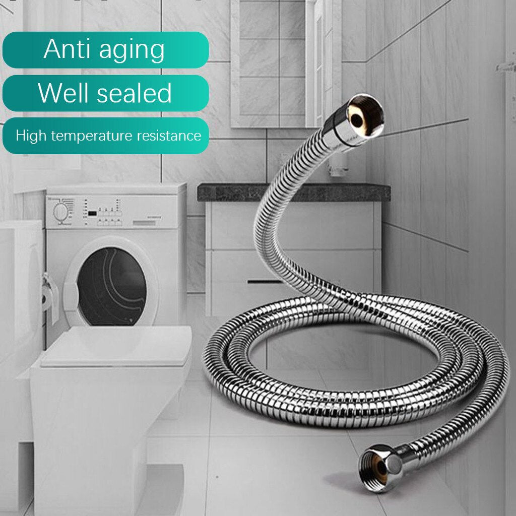 1.5m Stainless Steel Hose Bathroom Shower Head Hose Washer Non-rusting Water Flexible Shower Pipe Household Bathroom Accessories - V.I.P Digital Presence