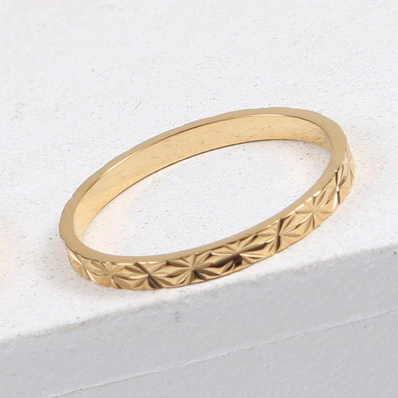 Ring Titanium steel electroplated with 18k gold Shine - V.I.P Digital Presence