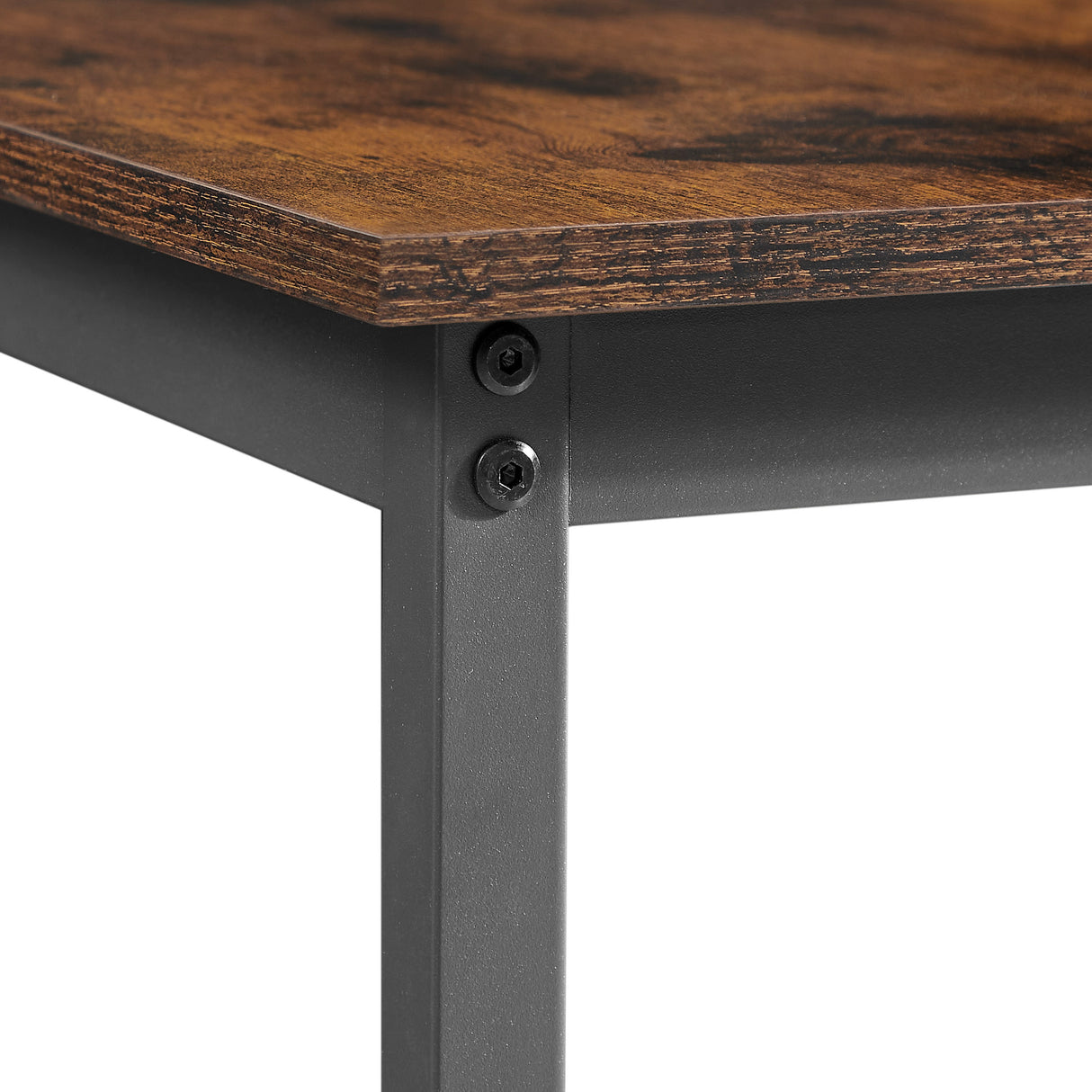 Bar Table Set Square Bar Table with 2 Bar Chairs Industrial Style Bar Chairs for Kitchen Breakfast Table Rustic Brown and Black