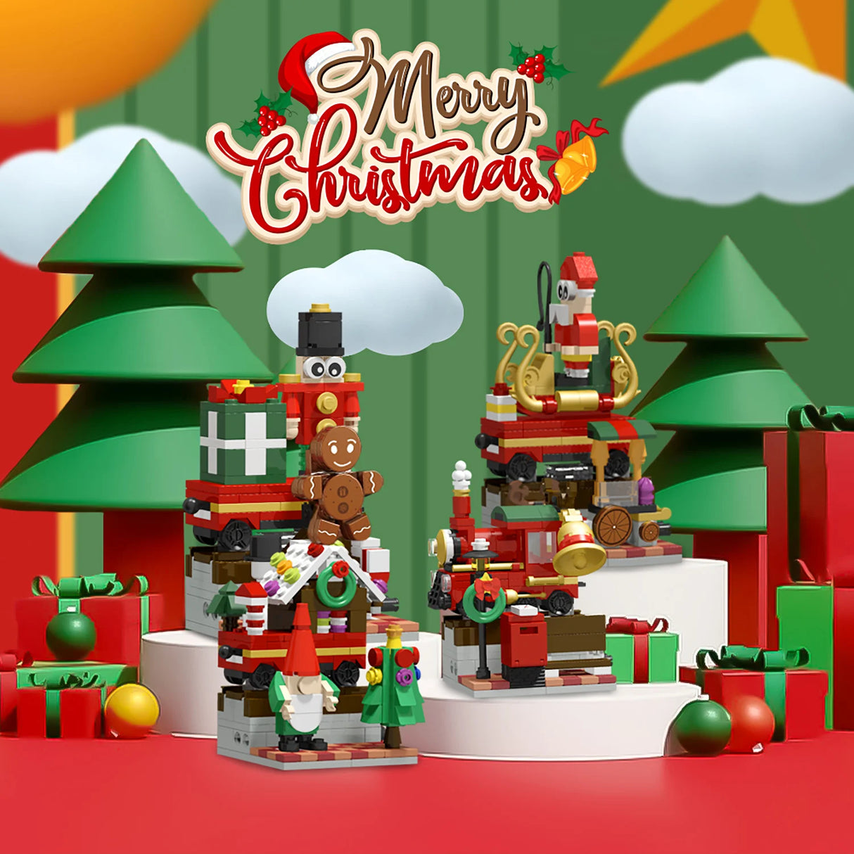 Christmas Building Blocks, 24 Days Countdown Calendars Blind Box, Christmas Trains Santa Claus Railcar Building Bricks - V.I.P Digital Presence