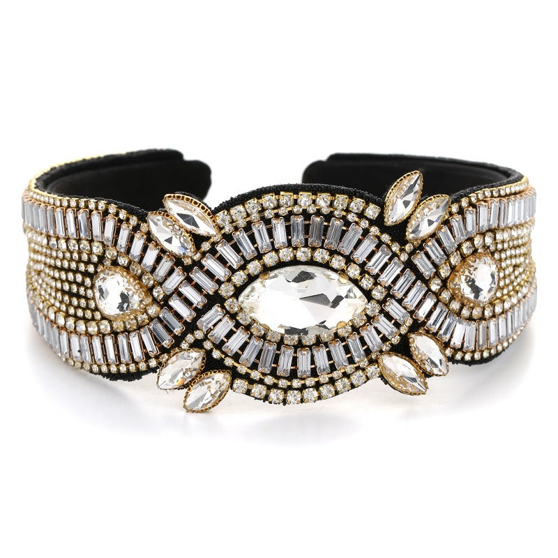 Fashionable Super Flash Claw Chain Colorful Water Diamond Hair Hoop Cross Head Hoop Female - V.I.P Digital Presence