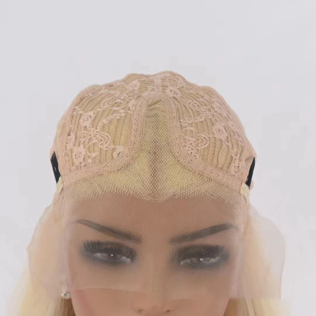 European and American Women's Wig Front Lace Wig Female 613 # Long Straight Hair Chemical Fiber Wig Head Cover Wigs - V.I.P Digital Presence