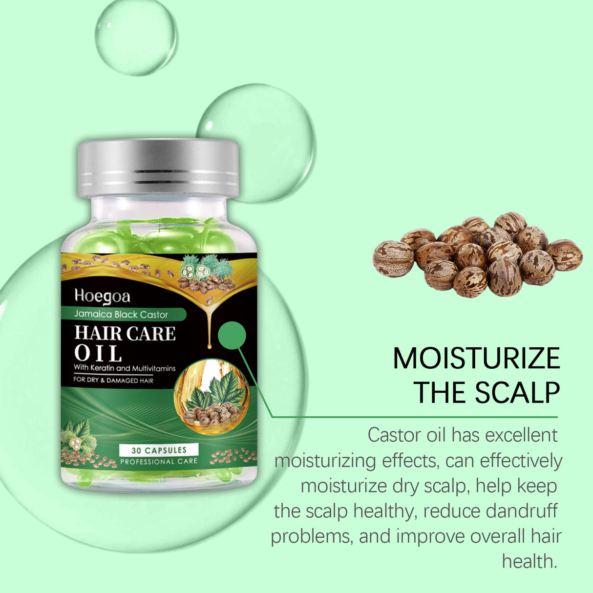 Black Castor Oil Nourishing Hair Care Capsule Hair Care Oil Gently Nourishes And Softeningly Improves Dry Hair - V.I.P Digital Presence