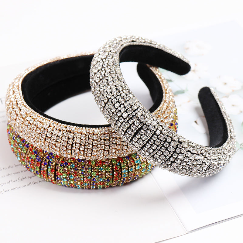 Baroque Full Crystal Hair Bands For Women Lady Luxury Shiny Padded Diamond Headband Hair Hoop Fashion Hair Accessories - V.I.P Digital Presence