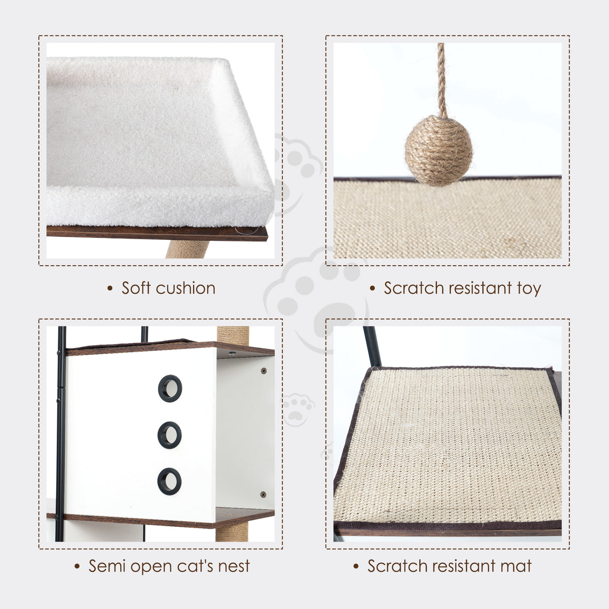 cat climbing frame,Cat Tree,Modern Cat Tower, Multi-Level Cat Condo with 1 Caves,2 Scratching Posts,Perch,for Indoor Cats - V.I.P Digital Presence