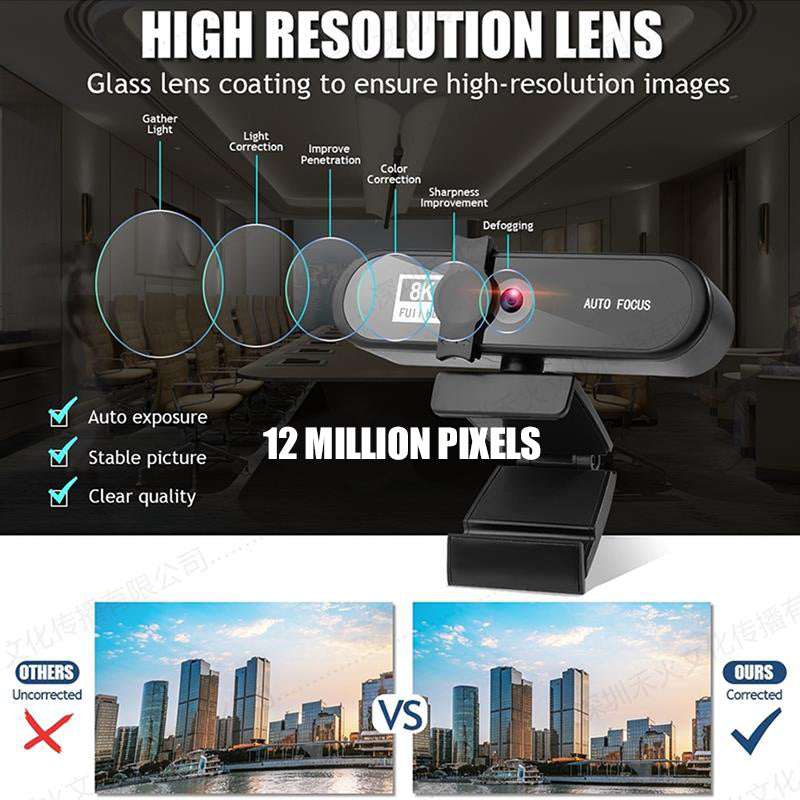 4k Beauty Auto Focus 1080p Computer Camera 8K Network USB Live Webcam 2K Drive Free - V.I.P Digital Presence