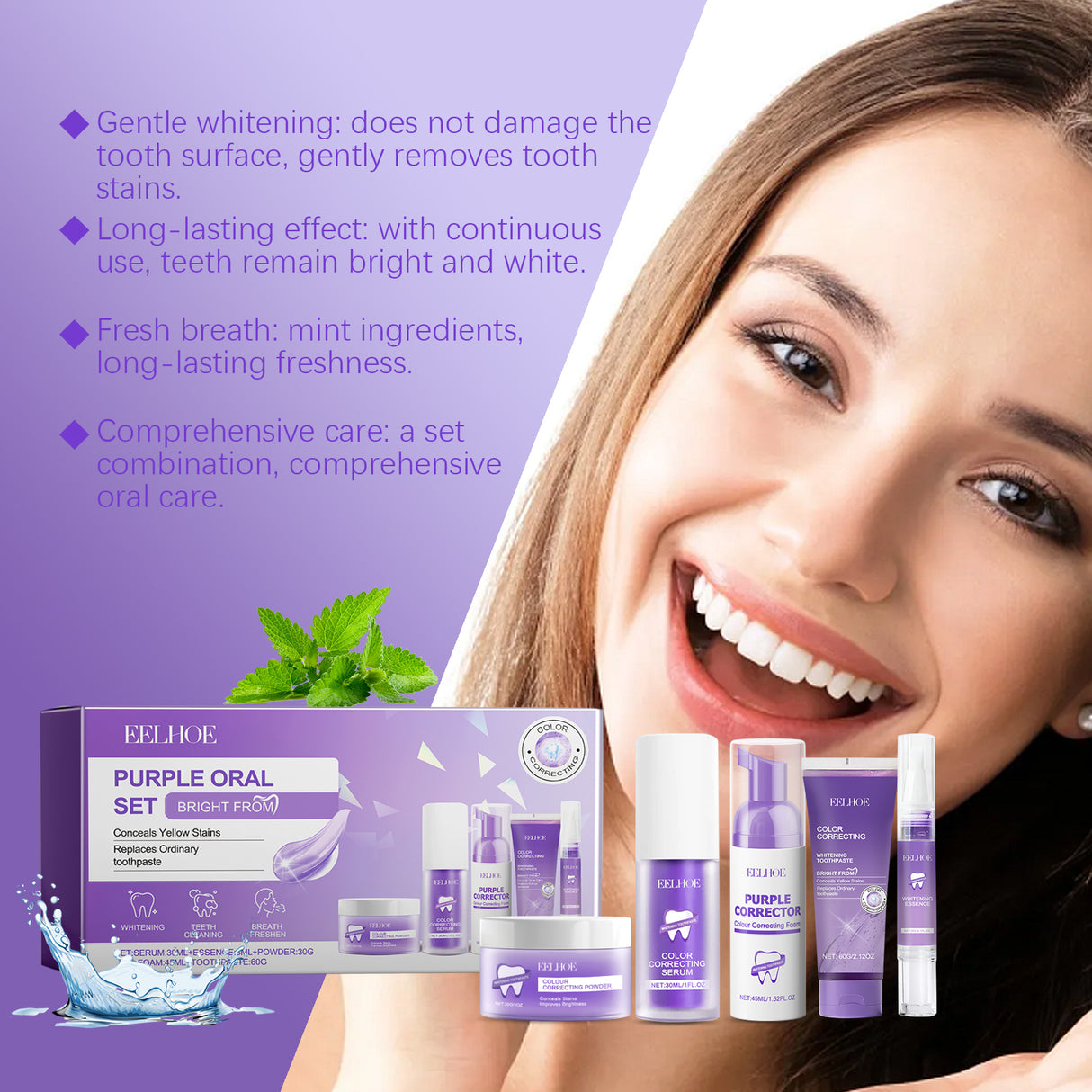 Purple Toned Teeth Set Clean Teeth Fresh Breath Care Mouth Clean Mouth Care - V.I.P Digital Presence