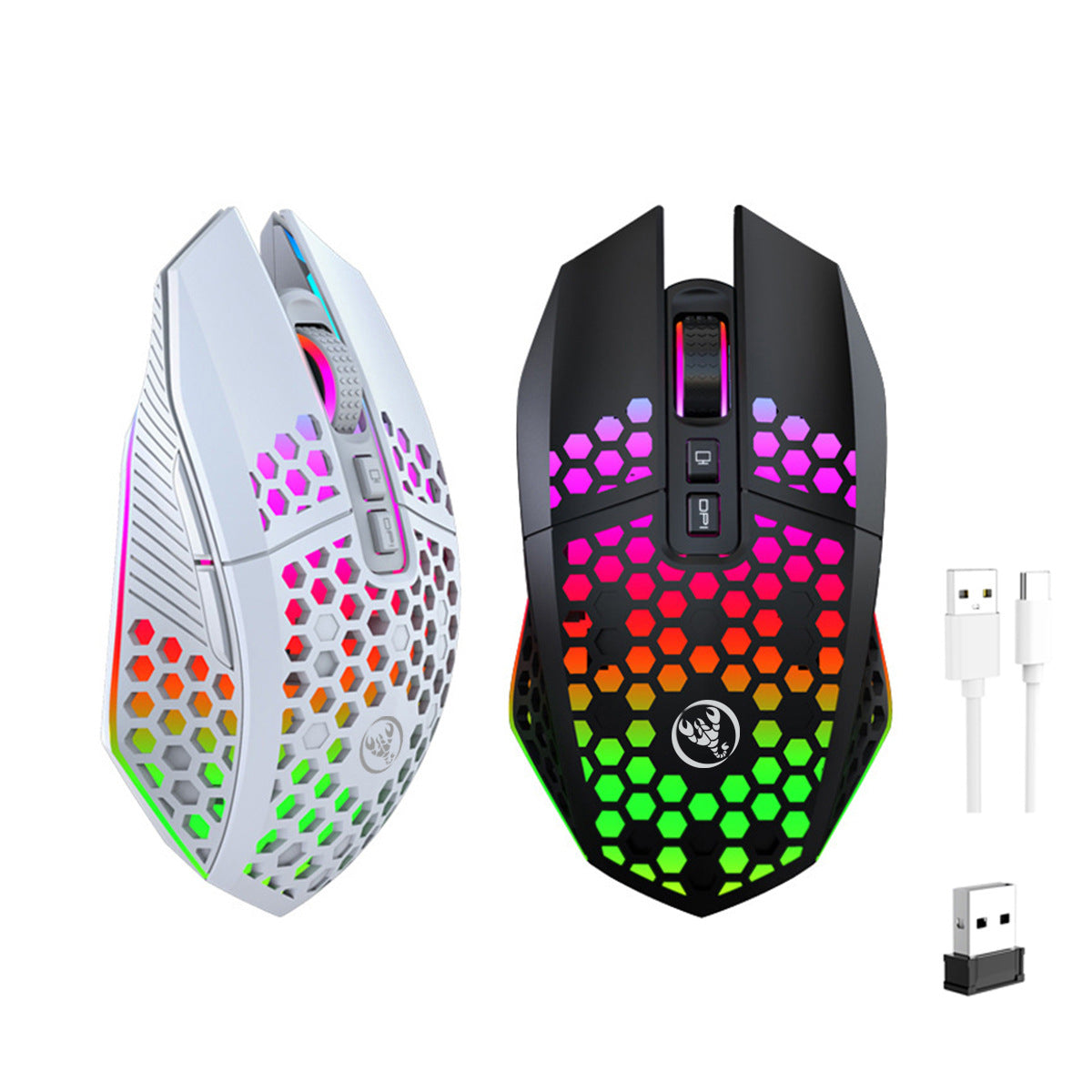 Lightweight hollow hole mouse, wireless rechargeable gaming light emitting computer, laptop, office mouse - V.I.P Digital Presence