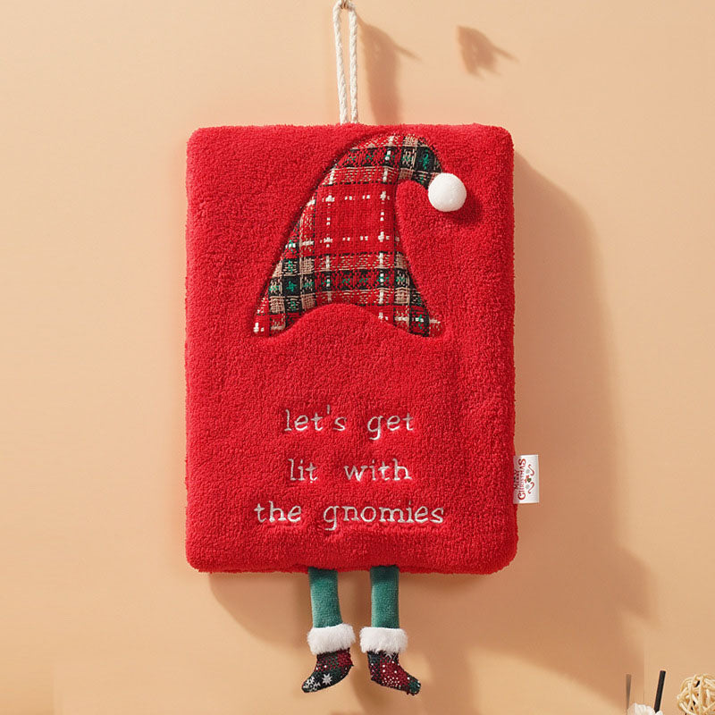 New Christmas hand towel can be hung with thick coral fleece towel, kitchen absorbent quick drying cloth, cartoon hand towel - V.I.P Digital Presence
