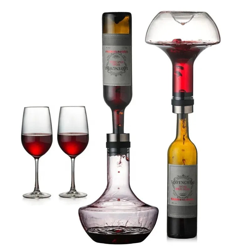 Wine Decanter Built-in Aerator Pourer Carafe Red Wine Decanter 100% Lead-free Crystal Glass Wine Hand-held Aerator