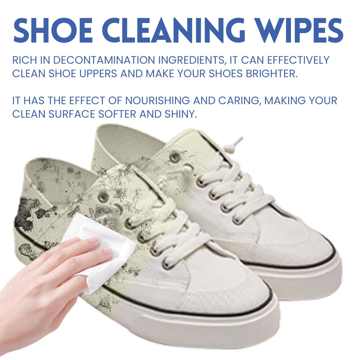 Shoe Wipes, Leather Shoes Sneakers Wallet Leather Sofa Multi-Purpose No-Wash Decontamination Cleaning Wipes - V.I.P Digital Presence