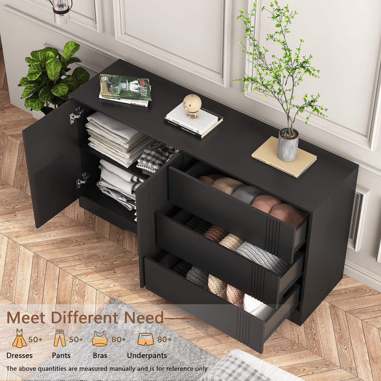 Modern kitchen buffet lockers with storage space, drawers and doors, and a large coffee bar with adjustable kitchen shelves - V.I.P Digital Presence