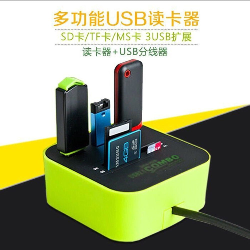 USB HUB Combo All In One USB 2.0 Micro SD High Speed Card Reader 3 Ports Adapter Connector For Tablet PC Computer Laptop - V.I.P Digital Presence