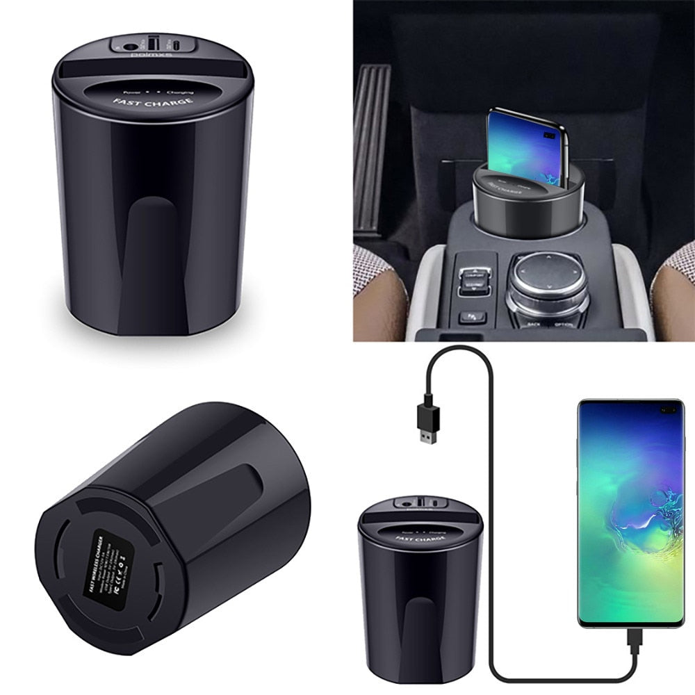 10W Car Wireless Charger Cup with USB Output for iPhoneXS MAX/XR/X/8 SAMSUNG Galaxy S9/S8/S7/S6/Note8/Note5 edge for PIXEL 3XL - V.I.P Digital Presence