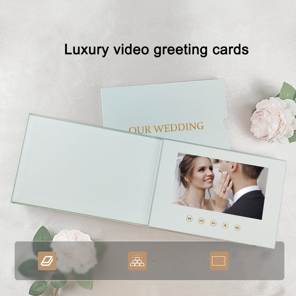 Multi functional commercial wedding video invitation letter linen material video brochure - V.I.P Digital Presence