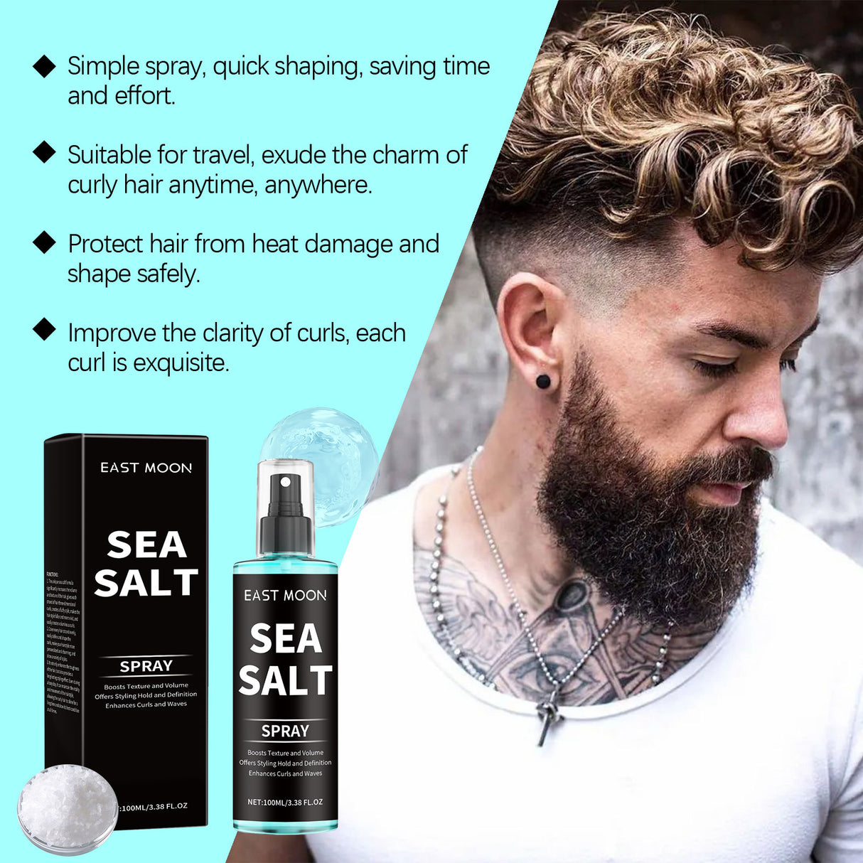 Sea Salt Curling Spray Long Lasting Styling Elastic Hair Conditioner Hair Spray For Lazy And Refreshing Hair Spray - V.I.P Digital Presence