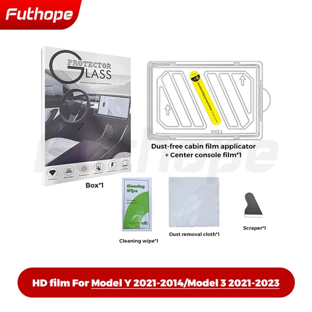 Futhope Tempered Glass Screen Protector For Tesla Model 3 Highland Y 2021-2024 Matte Glare HD Center Control Film Protection - V.I.P Digital Presence