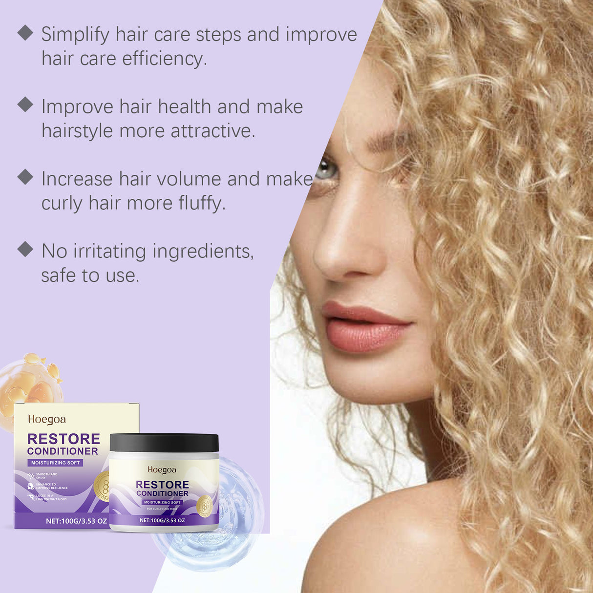 Leave-In Repair Curl Mask Nourishes Frizzy Hair For Natural Curls Repair Voluminous Shine Lasting Styling Cream - V.I.P Digital Presence