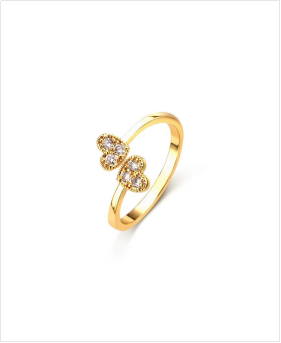 Brass 18k gold heart ring - V.I.P Digital Presence