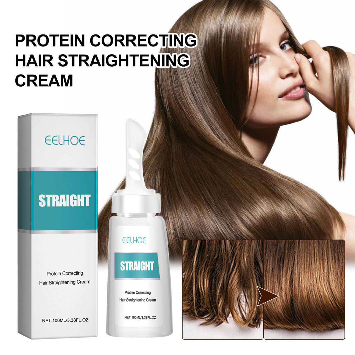 Protein Correcting Hair Straightening Cream, Nourishing Hair Repair Damage Smooth Furry Split Hair Care Cream - V.I.P Digital Presence