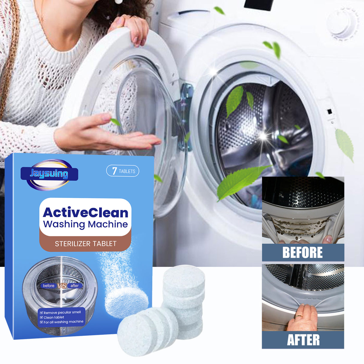 Washing Machine Cleaning Tablets, Washing Machine Slot Automatic Drum Cleaning Dirt And Odor Cleaning Tablets - V.I.P Digital Presence