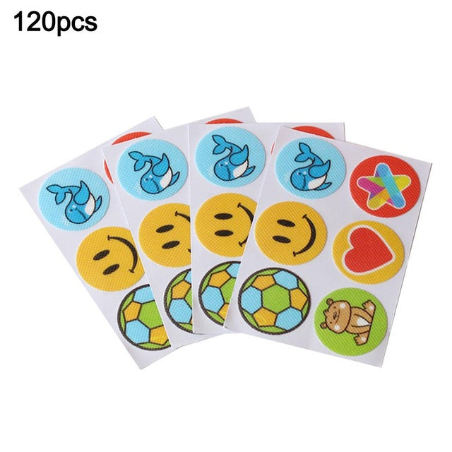 120 Pcs Mosquito Repellent Patches Stickers Football Shape Cartoon Pattern Safe Long-lasting Anti-mosquito Paste Sticker