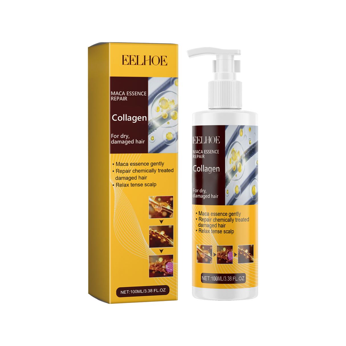 Maca Essence Repair Collagen, Repair Damaged Hair Reduces Split Ends Deep Clean Smooth And Shiny - V.I.P Digital Presence