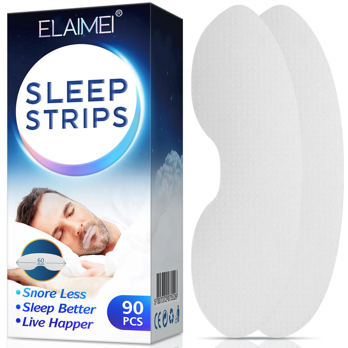 ELAIMEI Anti Snoring Sleep Strips Disposable Gentle Mouth Tape for Better Nose Breathing Reduce Mouth Dryness Sore Throat - V.I.P Digital Presence
