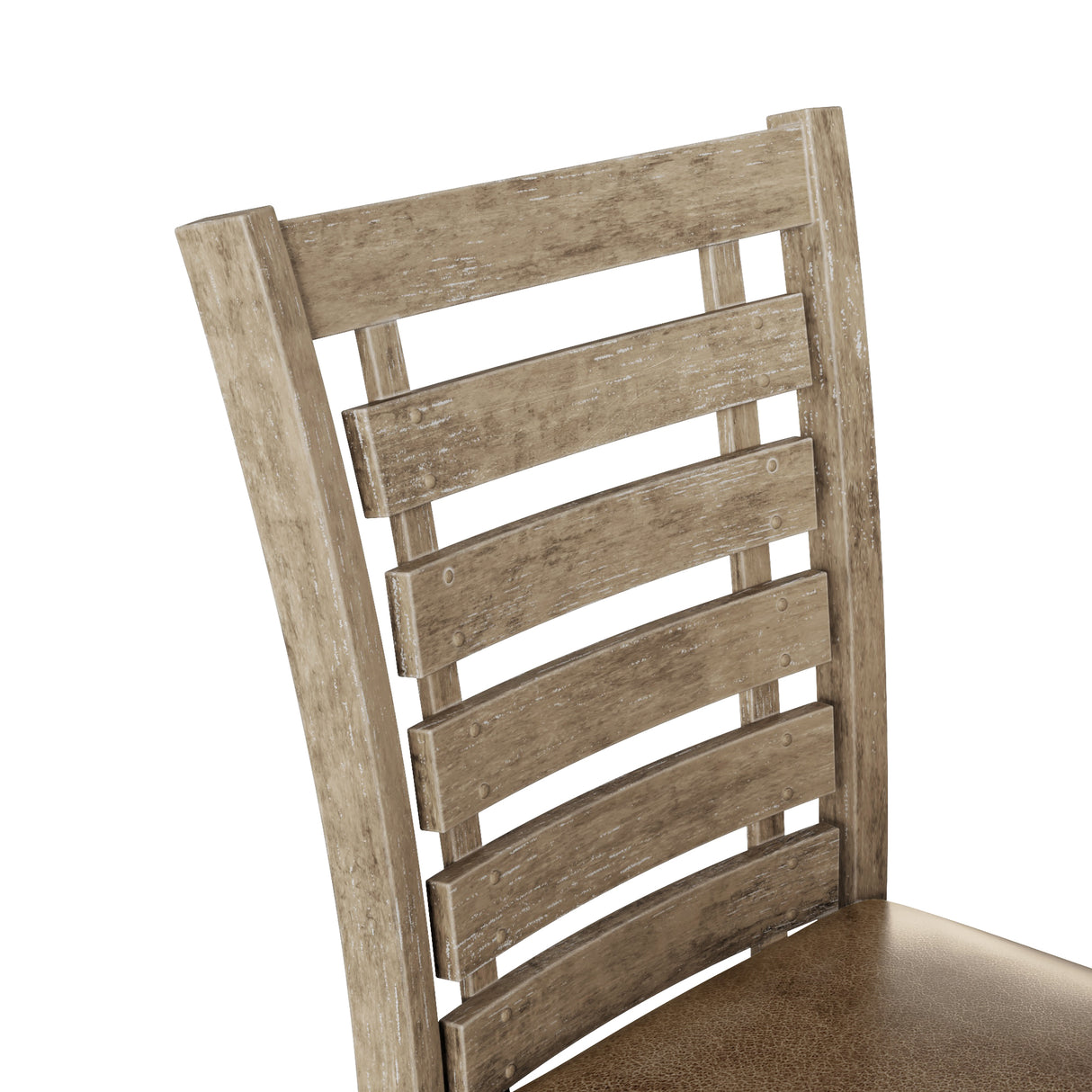 Set of 2 Dining Chairs Modern Farmhouse Rustic Look Distressed Design Ladderback Solid Wood - V.I.P Digital Presence