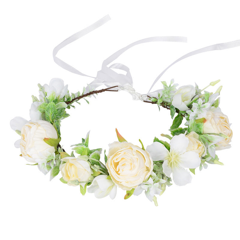 Hawaiian Wreath Wreath Simulation Flower Headwear Forest Fairy Girl Style Scenic Area Photo Headflower - V.I.P Digital Presence