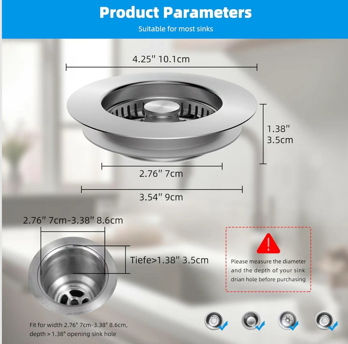 DrainGuard Pro 3-in-1 Stopper