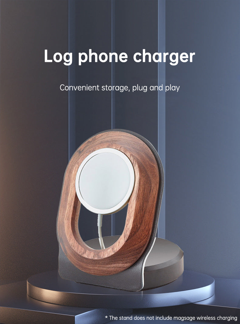 Wooden Desk Shelf Accessories Walnut Wireless Magnetic Charger Wireless Charging Stand For Magsafe - V.I.P Digital Presence