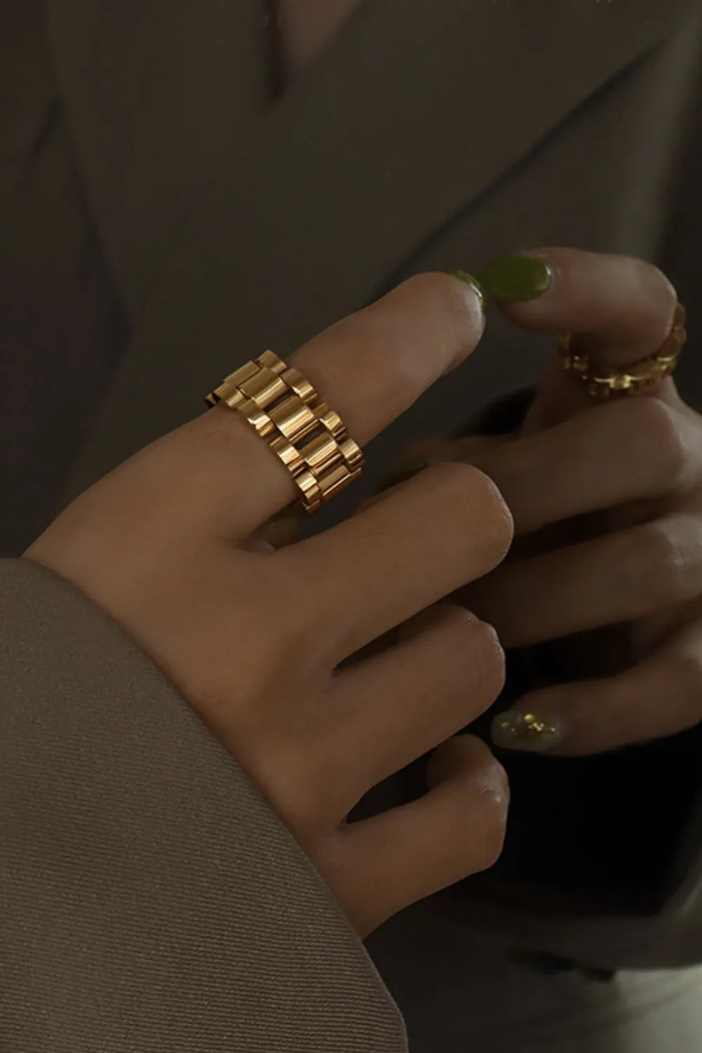 18K Gold-Plated Titanium Steel Ring - V.I.P Digital Presence