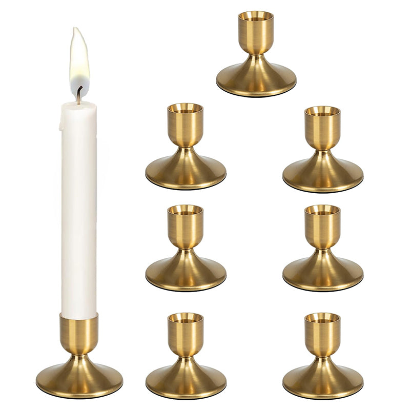 8 pieces of gold candle holder metal conical candle holder - V.I.P Digital Presence