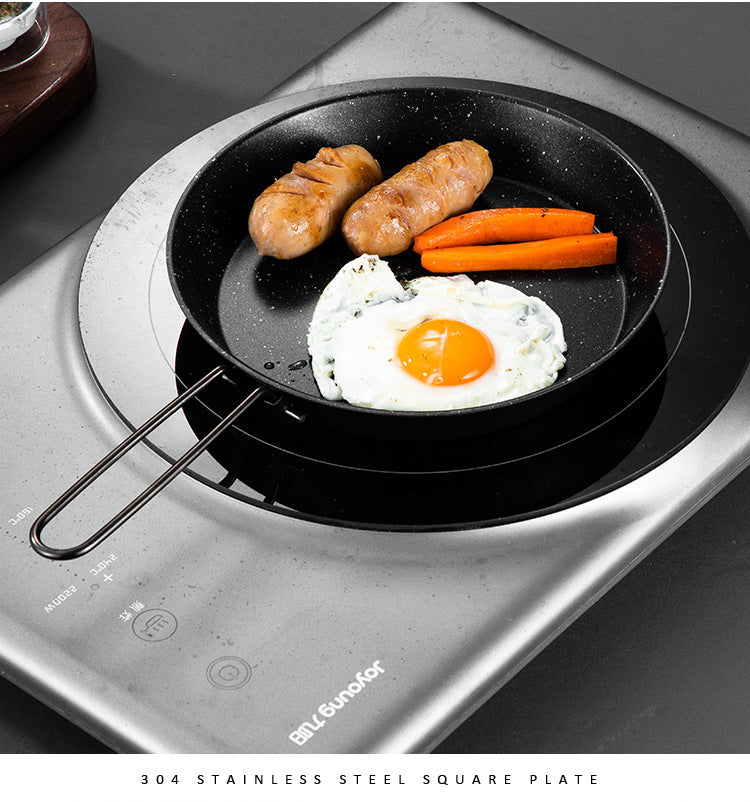 Stainless steel folding handle frying pan outdoor non stick folding fry pan frying pan - V.I.P Digital Presence