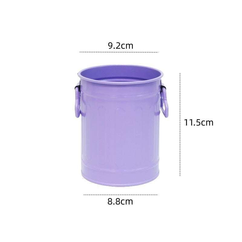 Cylindrical wrought iron pen holder DIY creative desktop storage bucket multifunctional stationery pen holder - V.I.P Digital Presence