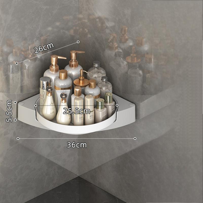 Rotating toilet triangle storage rack wall mounted bathroom toilet no drilling wall corner shower gel storage rack - V.I.P Digital Presence