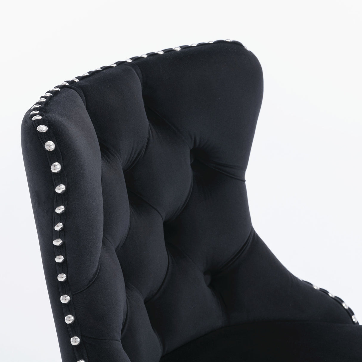 25-33 Inch, Modern Upholstered Chrome base Bar Stools with Back Comfortable Tufted for Home Pub and Kitchen Island(Black,Set of