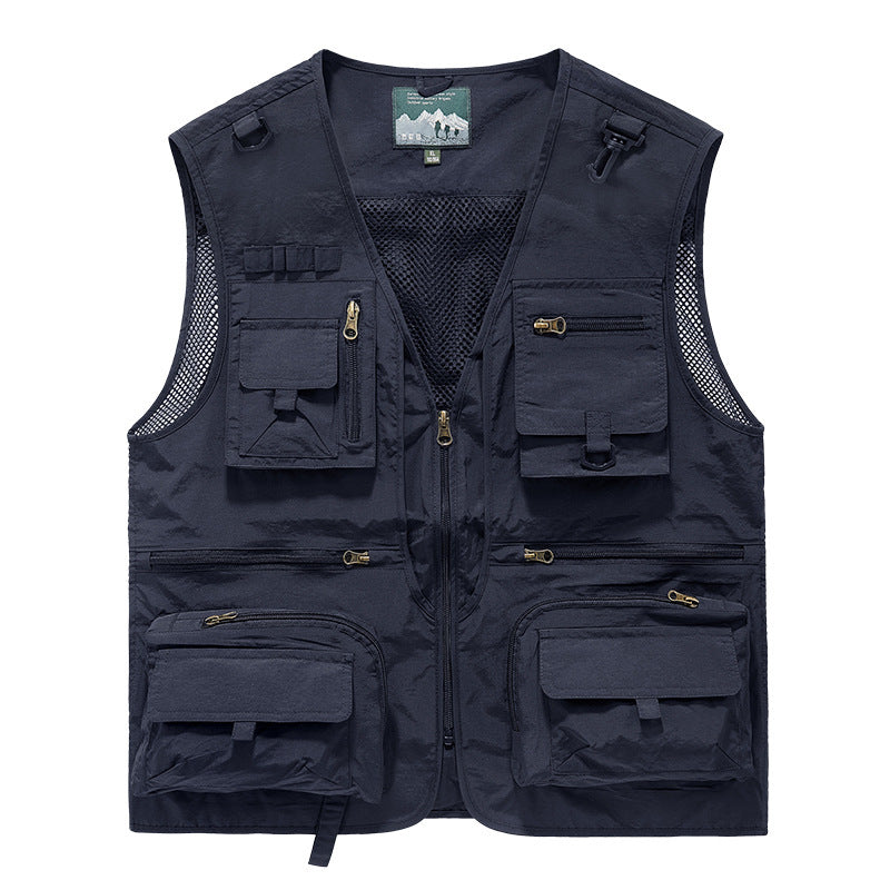 Men’s Summer Tactical Vest: 14-Pocket, Mesh, Ideal for Hiking, Fishing, Photography & Work - V.I.P Digital Presence