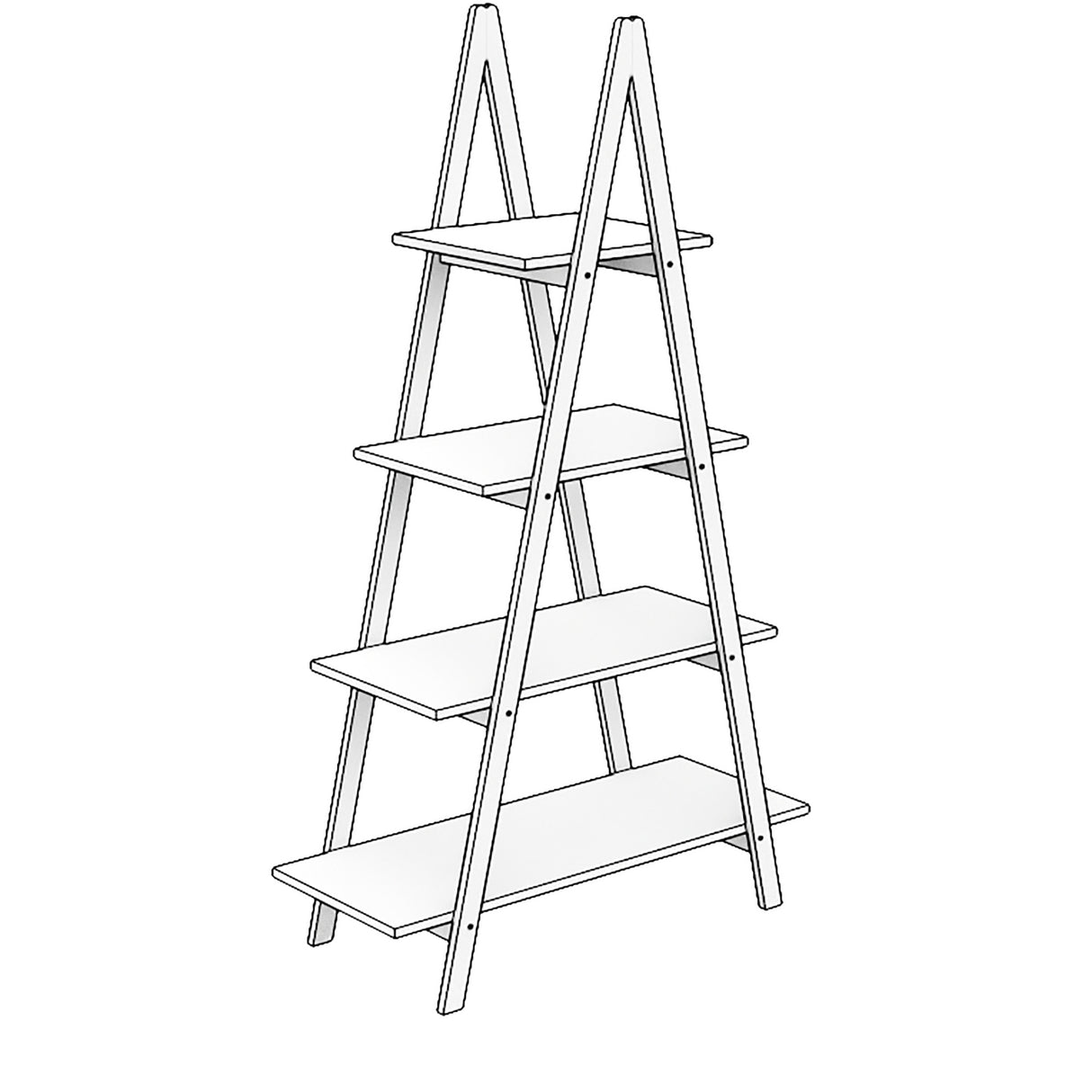 Solid bamboo wood oxford “A”frame ladder display bookshelf - V.I.P Digital Presence
