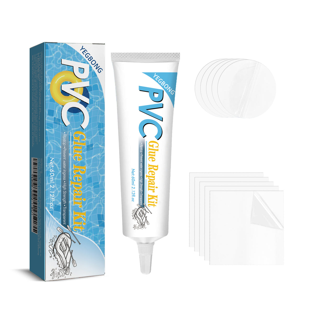 Pool Repair Kit, Swimming Ring Air Cushion Tent Crack Leakage Waterproof Transparent Adhesive Repair Subsidy - V.I.P Digital Presence
