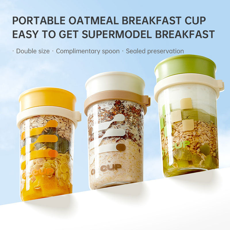 Glass oatmeal breakfast cup home milk cup with spoon bowl water cup with coffee cup - V.I.P Digital Presence