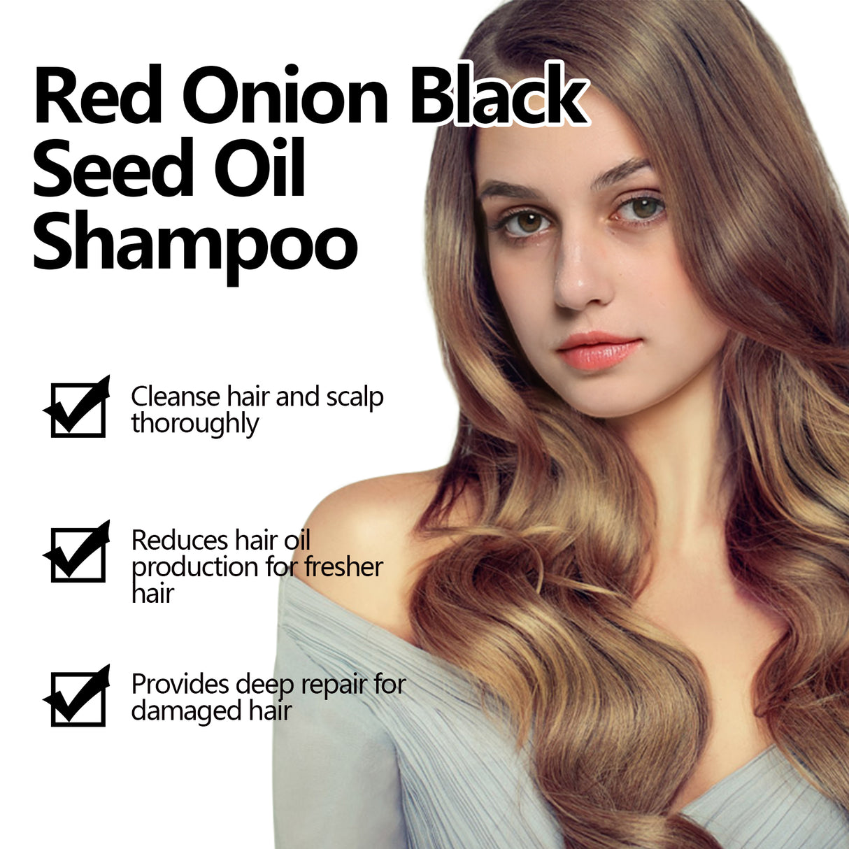 Red Onion Black Seed Oil Shampoo, Clean Scalp Easy Anti-Dandruff Smooth Hair Oil Control Shampoo - V.I.P Digital Presence