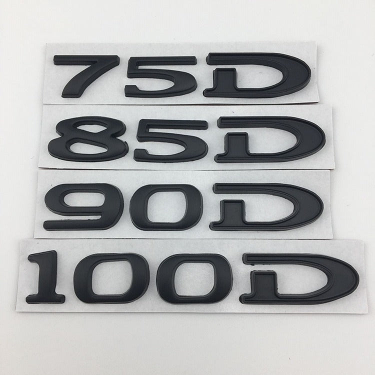 Suitable for Tesla MODEL3 S X Y 75D 85D 90D 100D displacement tail label metal car sticker - V.I.P Digital Presence