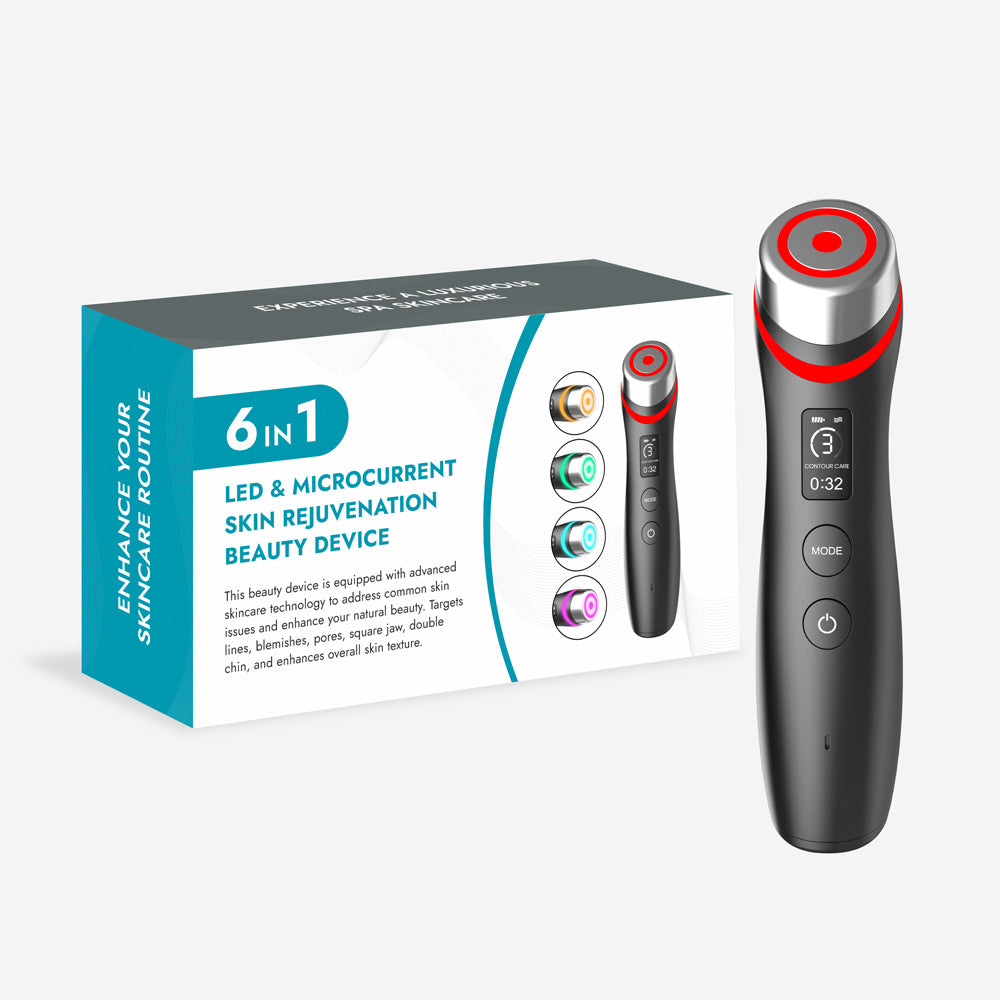 Microcurrent vibration massager red blue light water light pore beauty device - V.I.P Digital Presence