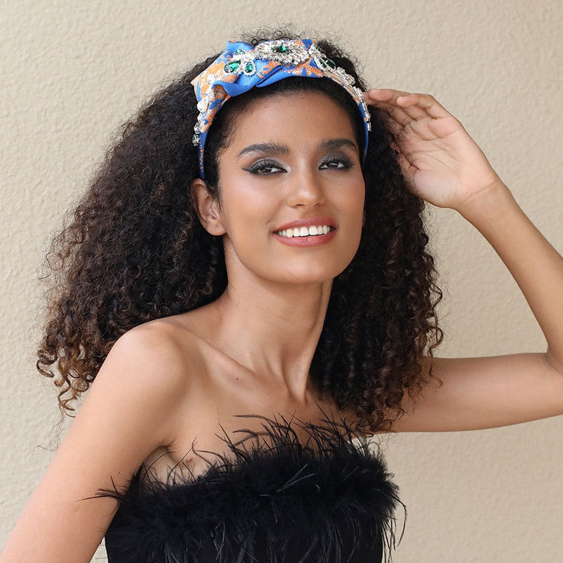 Handmade heavy industry fabric with diamond inlaid hair bands for women - V.I.P Digital Presence