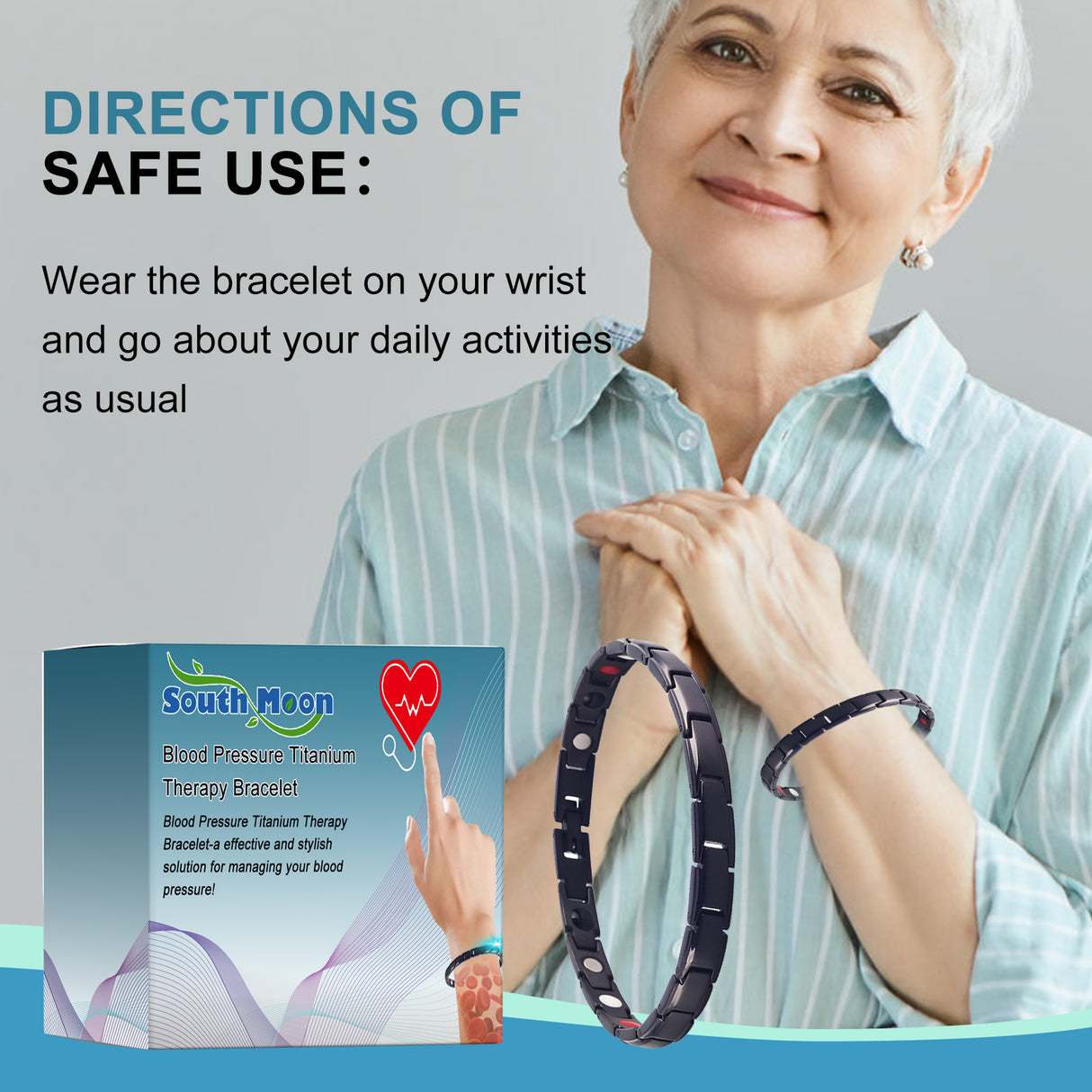 Blood Pressure Titanium Therapy Bracelet, Lightheadedness Relief Body Discomfort Capsule Body Care Bracelet - V.I.P Digital Presence